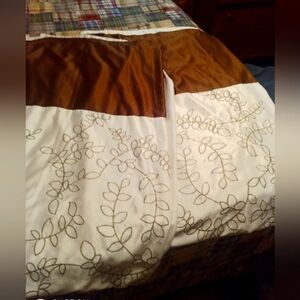 Pair Of Sheer Lined Window Panels W/ Leaf Accents